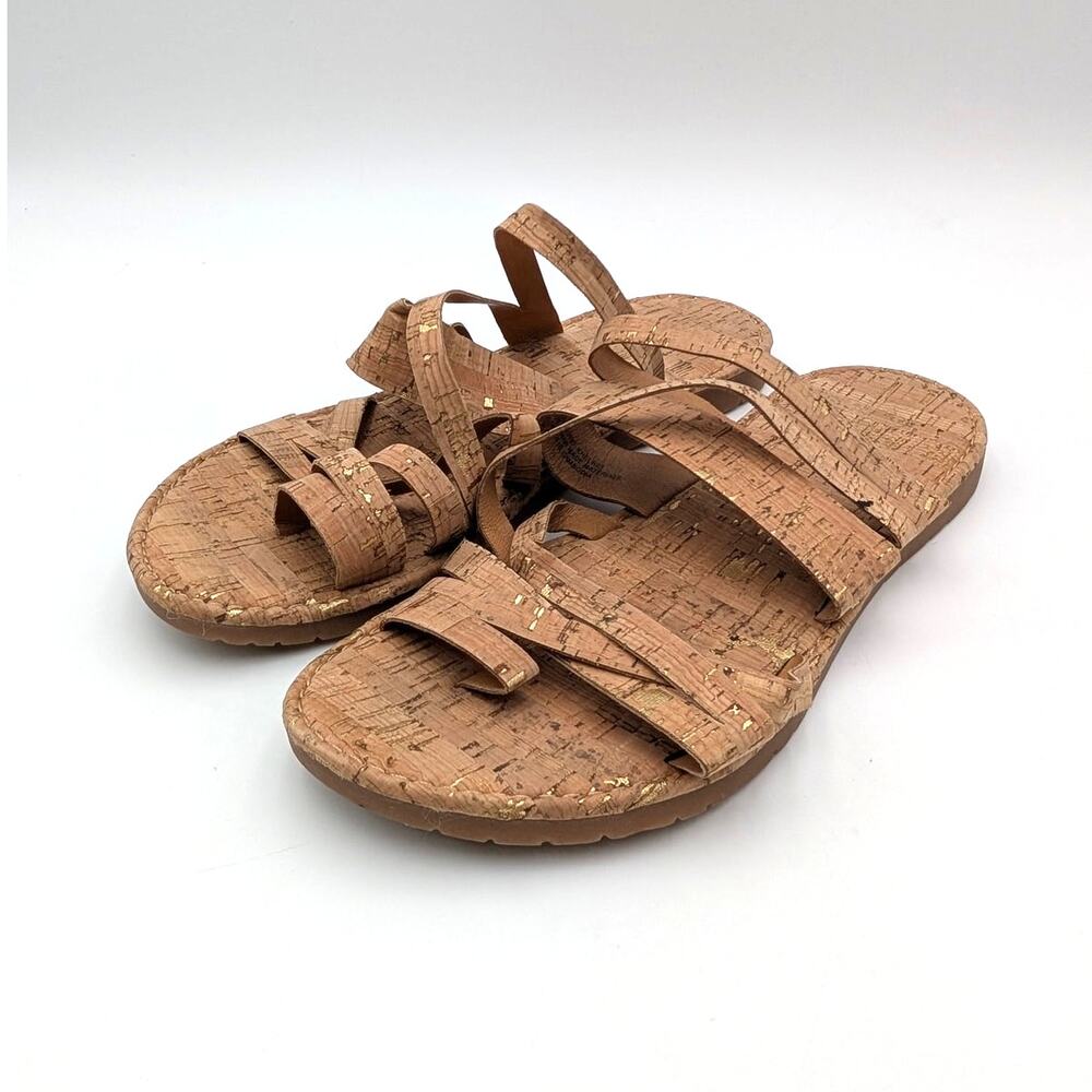 KORKS Clemmons Strappy Sandals Open Toe Women's Natural Cork Size US11M EU41.5